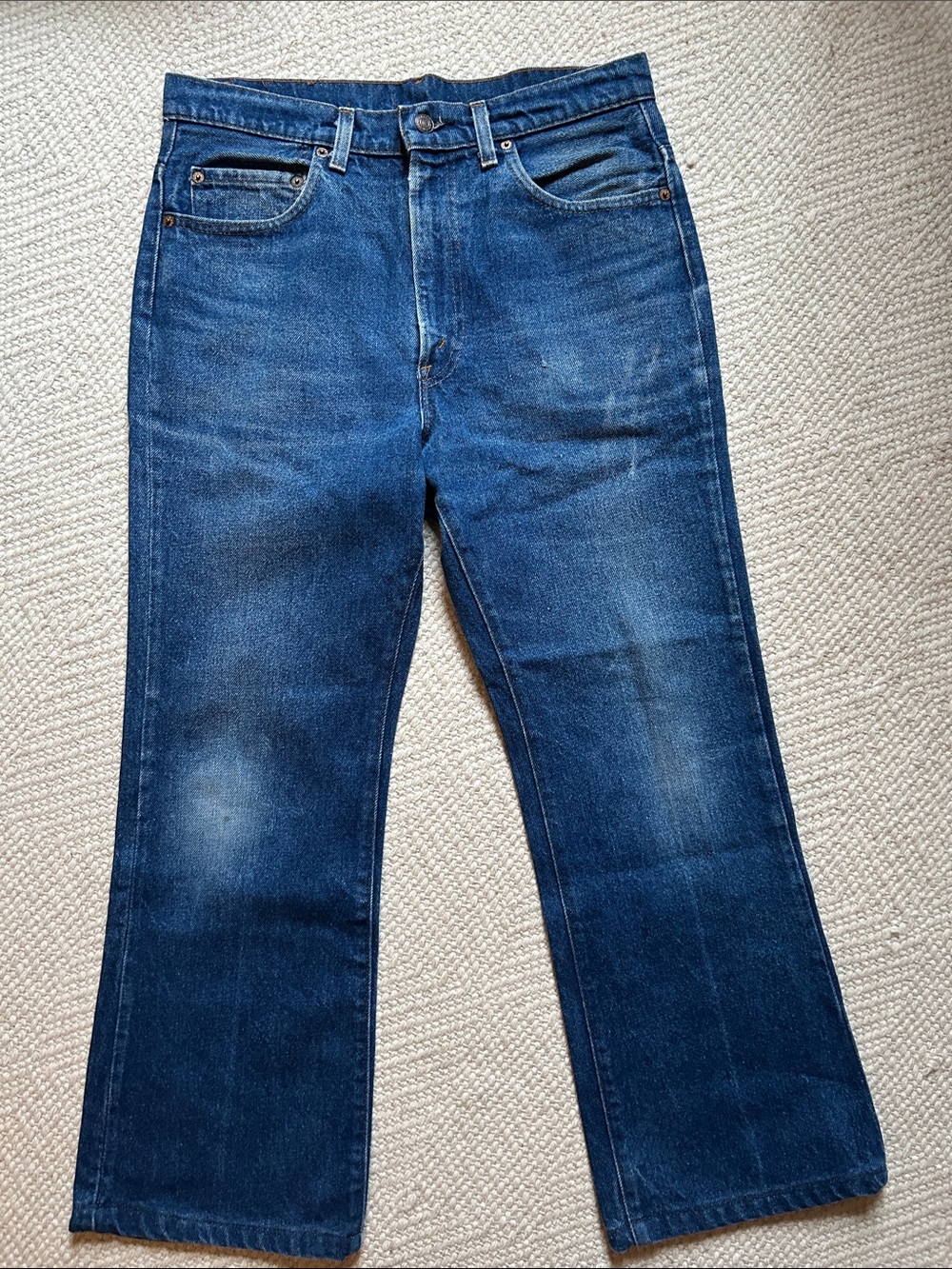 Vintage Women's Straight-Leg Jeans in Dark Blue